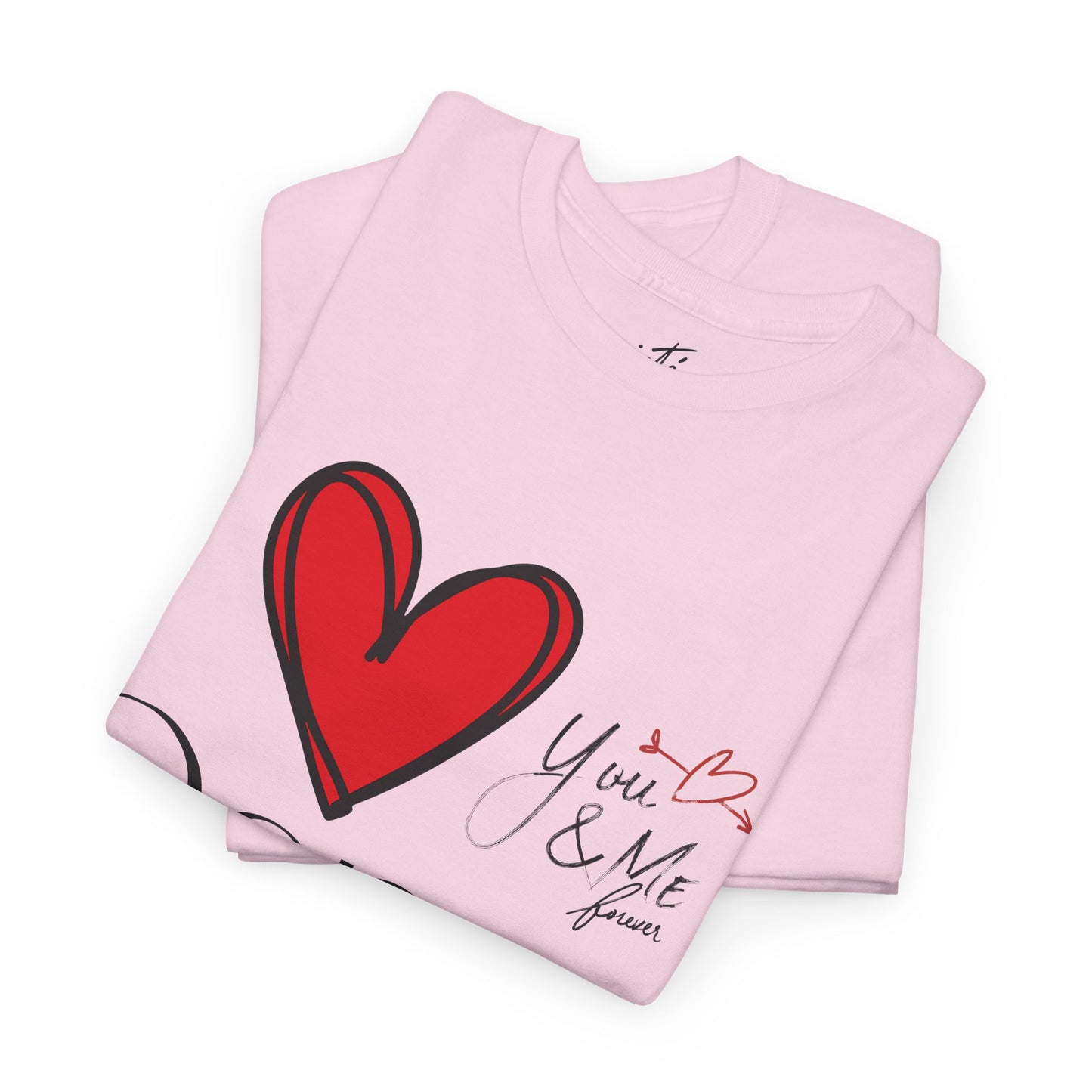 "I Love Dance" Unisex Heavy Cotton Tee – Hand-Drawn Heart & Note Graphic Dance Lover T-Shirt