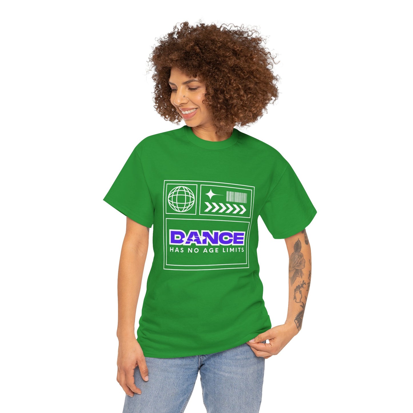 "Dance Has No Age Limits" Unisex Heavy Cotton T-Shirt – Streetwear Graphic Tee for Dancers of All Ages