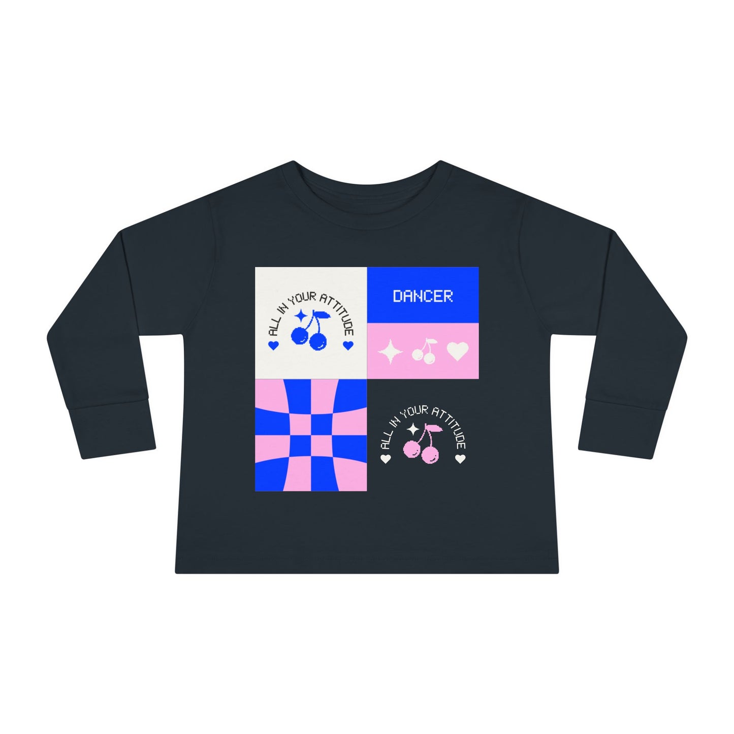 "Dancer – All in Your Attitude" Toddler Dance T-Shirt – Retro Graphic Long Sleeve Tee for Kids