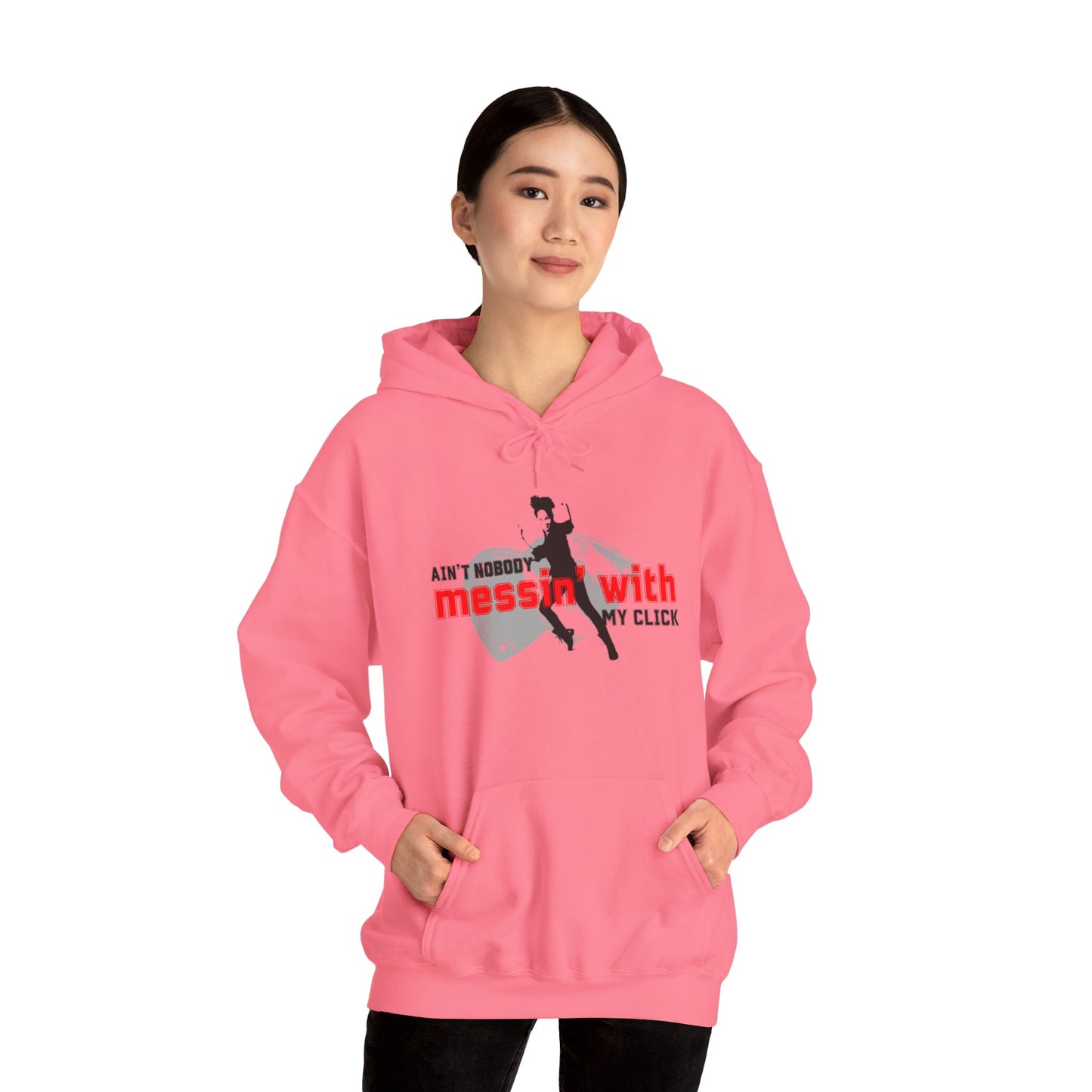 “Ain’t Nobody Messin’ with My Click” Tap Dance Graphic with Tap Shoes & Dancer | Streetwear-Inspired Tap Dancing Hoodie for Dancers - Unisex Heavy Blend™ Hooded Sweatshirt