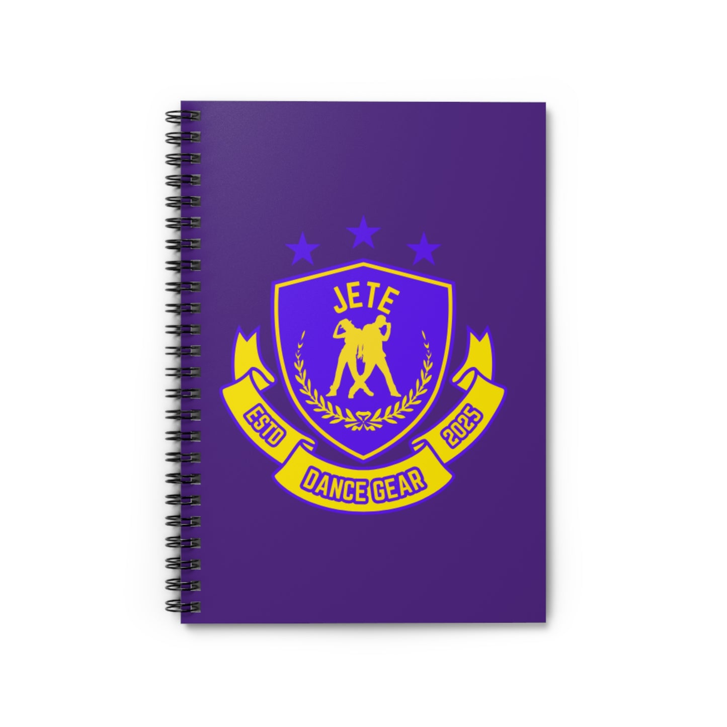 "Jeté Dance Gear" Spiral Notebook – Collegiate-Inspired Dance Journal with Colorful Graphic for Dancers, Students & Choreographers