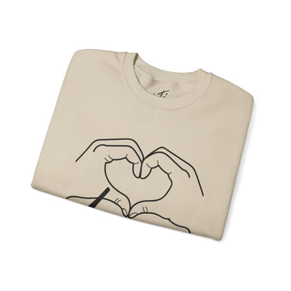 Dance Heart Hands Unisex Crewneck Sweatshirt – Hand Heart Graphic Dance Lover Pullover