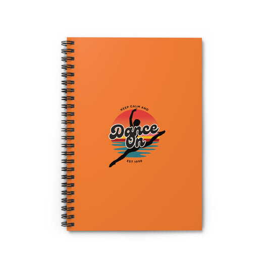 "Keep Calm and Dance On" Spiral Notebook – Retro Dance Journal with Colorful Graphic for Dancers, Students & Creative Writers