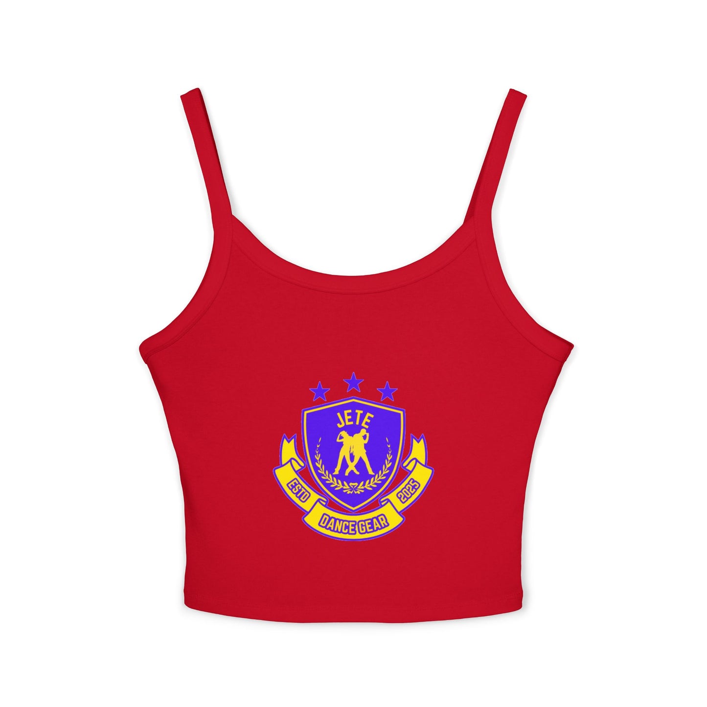 "Jeté Dance Gear" Women’s Spaghetti Strap Tank Top – Collegiate-Inspired Dancer Graphic | Stylish Studio Apparel for Dancers & Performers