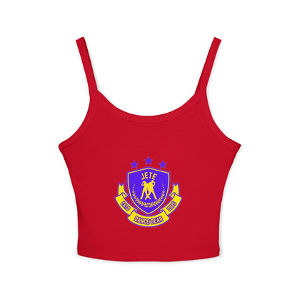 "Jeté Dance Gear" Women’s Spaghetti Strap Tank Top – Collegiate-Inspired Dancer Graphic | Stylish Studio Apparel for Dancers & Performers