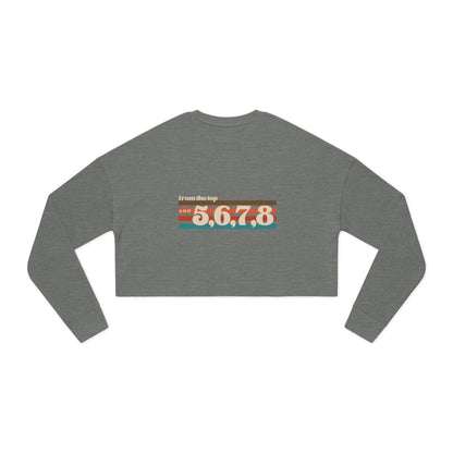 "From the Top and 5, 6, 7, 8" Women’s Cropped Dance Sweatshirt – Retro Graphic Design | Trendy Dance Rehearsal Apparel for Performers & Choreographers