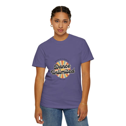 "Dance Unlimited, Potential & Growth" Unisex Garment-Dyed T-Shirt – Retro-Inspired Dance Motivation Graphic Tee – Inspirational Shirt for Dancers"