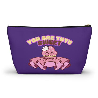 "You Are Tutu Sweet" Accessory Pouch & Makeup Bag – Kawaii Cupcake with Tutu Graphic