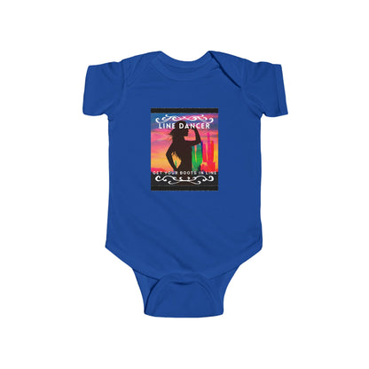 "Line Dancer, Get Your Boots in Line" Western-Inspired Graphic – Infant Fine Jersey Bodysuit