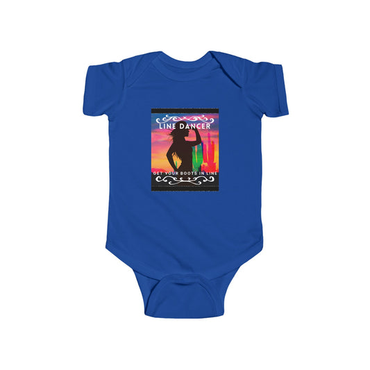 "Line Dancer, Get Your Boots in Line" Western-Inspired Graphic – Infant Fine Jersey Bodysuit