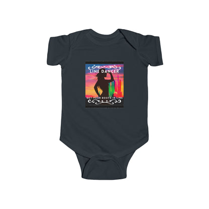 "Line Dancer, Get Your Boots in Line" Western-Inspired Graphic – Infant Fine Jersey Bodysuit