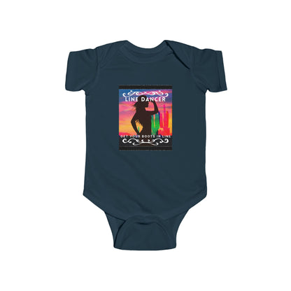 "Line Dancer, Get Your Boots in Line" Western-Inspired Graphic – Infant Fine Jersey Bodysuit