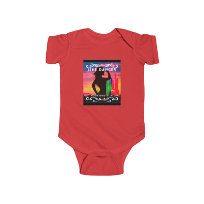 "Line Dancer, Get Your Boots in Line" Western-Inspired Graphic – Infant Fine Jersey Bodysuit