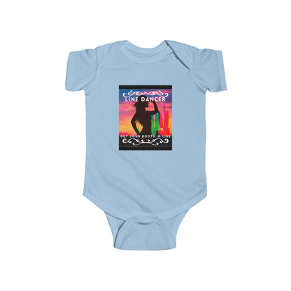 "Line Dancer, Get Your Boots in Line" Western-Inspired Graphic – Infant Fine Jersey Bodysuit