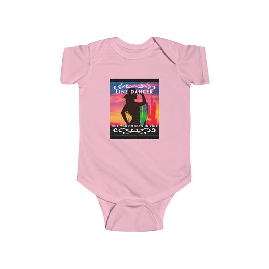 "Line Dancer, Get Your Boots in Line" Western-Inspired Graphic – Infant Fine Jersey Bodysuit