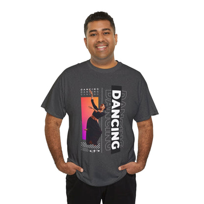 “Dancing” Streetwear-Inspired Female Dancer Unisex Heavy Cotton Tee – Urban Dance Graphic T-Shirt for Performers and Dance Lovers