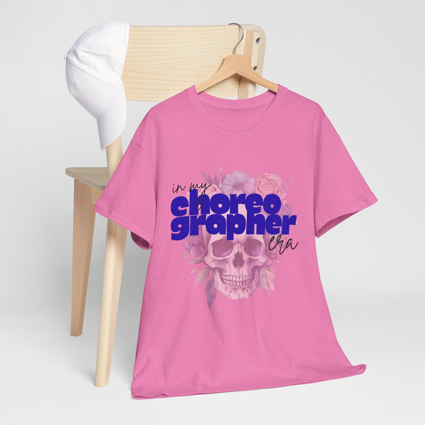 "In My Choreographer Era" Skull Floral Tee – Unisex Heavy Cotton Dance T-Shirt with Cool Gothic Graphic