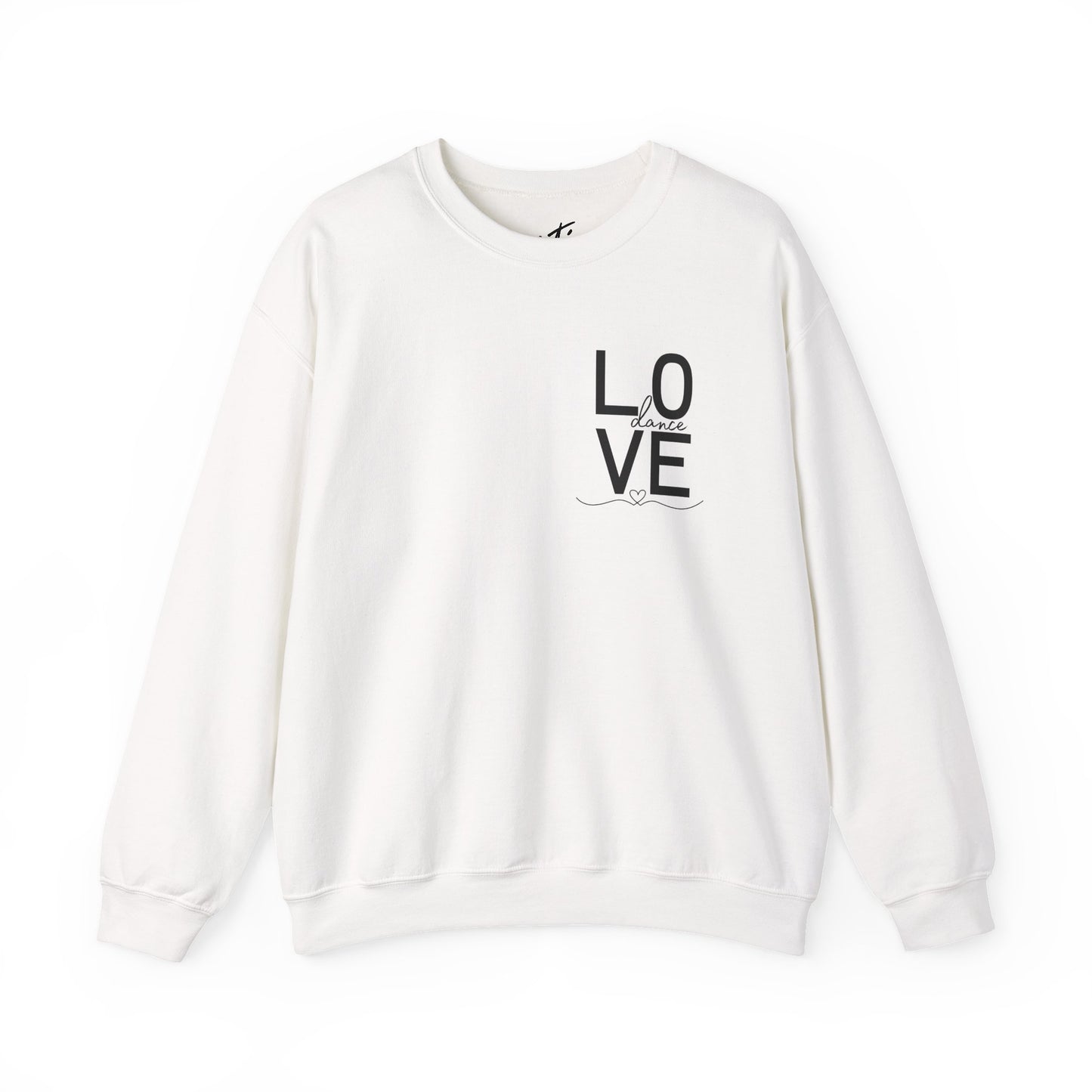 "LOVE Dance" Unisex Crewneck Sweatshirt – Script Letter Graphic Dance Lover Pullover