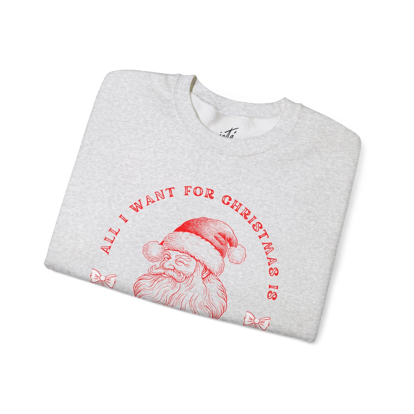 “All I Want for Christmas Is Unlimited Dance Classes” ADULT SWEATSHIRT Unisex Heavy Blend Crewneck with Vintage Santa – Festive Holiday Dance Sweatshirt for Dancers & Studios