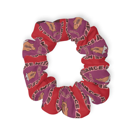 “Life Without Dance Is Pointeless” Scrunchie – Funny Ballet Pun Hair Accessory with Cute Dancing Capybara Graphic