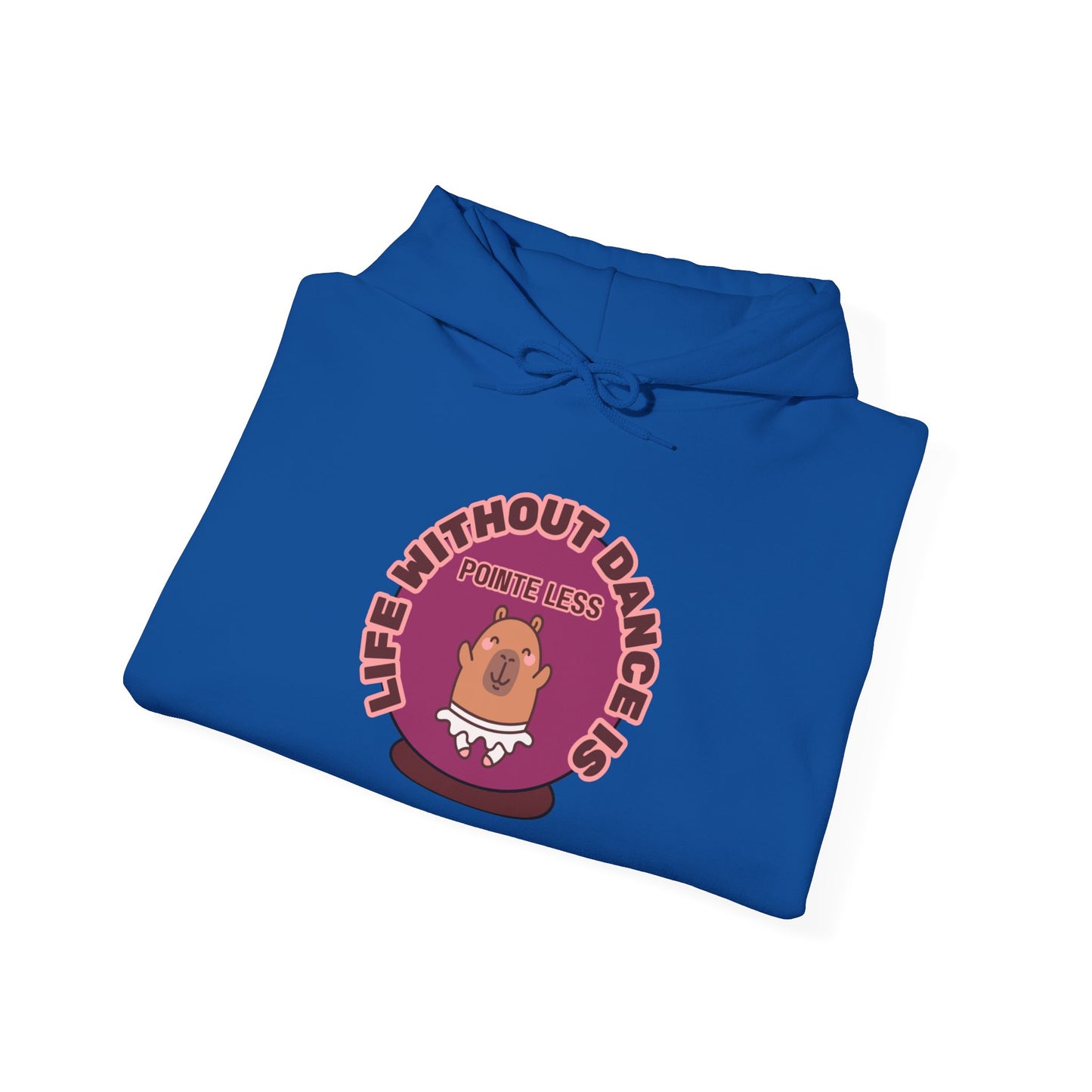 “Life Without Dance is Pointeless" Unisex Heavy Blend Hooded Sweatshirt – Cute Capybara Graphic Hoodie for Adults and Teens
