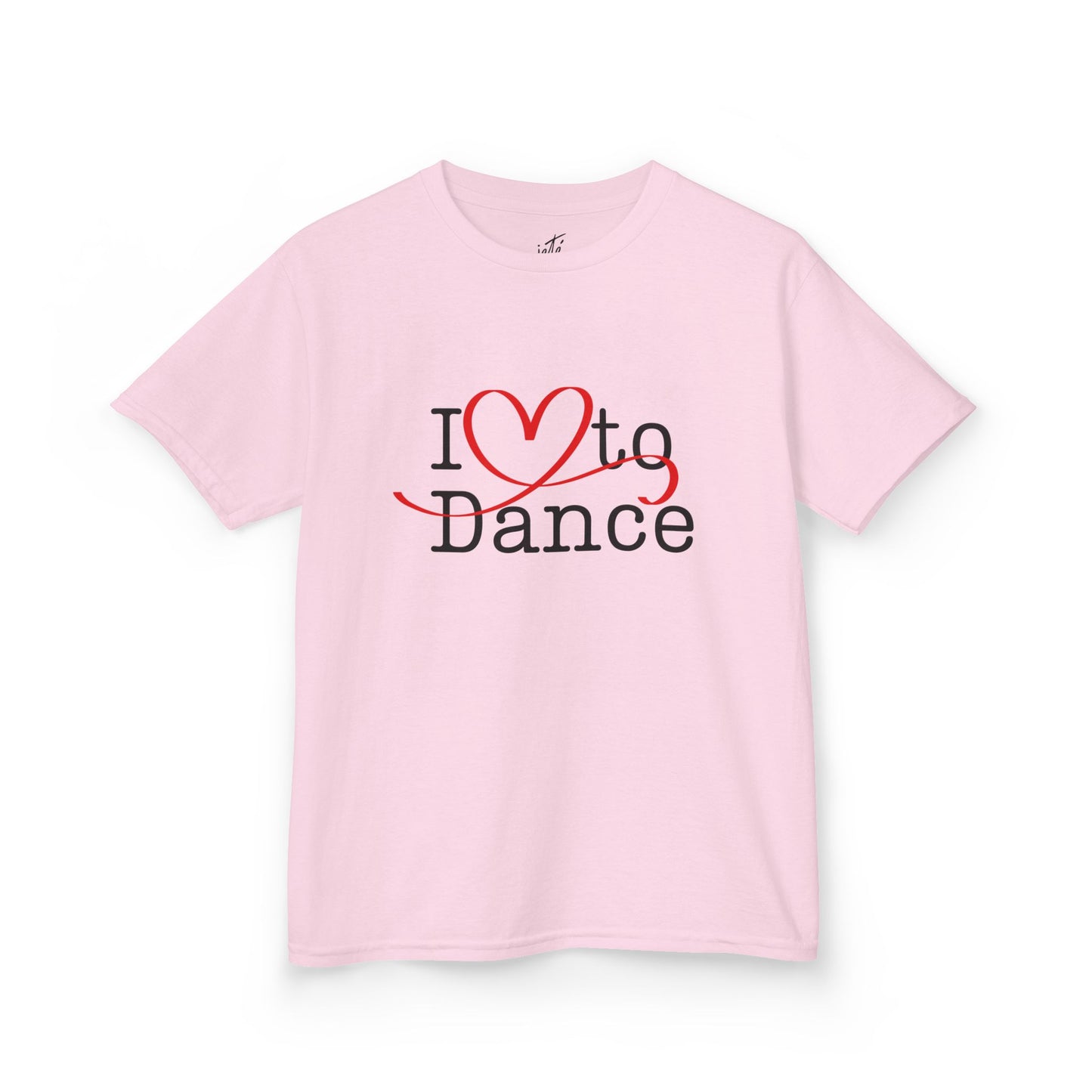"I Love to Dance" Youth Short Sleeve Tee – Hand-Drawn Heart Graphic Dance Lover T-Shirt