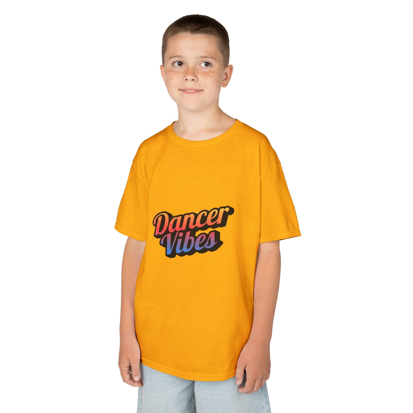 “Dancer Vibes” Colorful Graphic Tee for Kids | Dance-Themed Short Sleeve Shirt - Youth Dance T-Shirt
