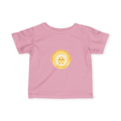 "What Do You Call a Dancing Chick? Poultry in Motion." Infant Fine Jersey Tee – Funny Baby Dance T-Shirt with Cute Chicken Graphic for Little Movers