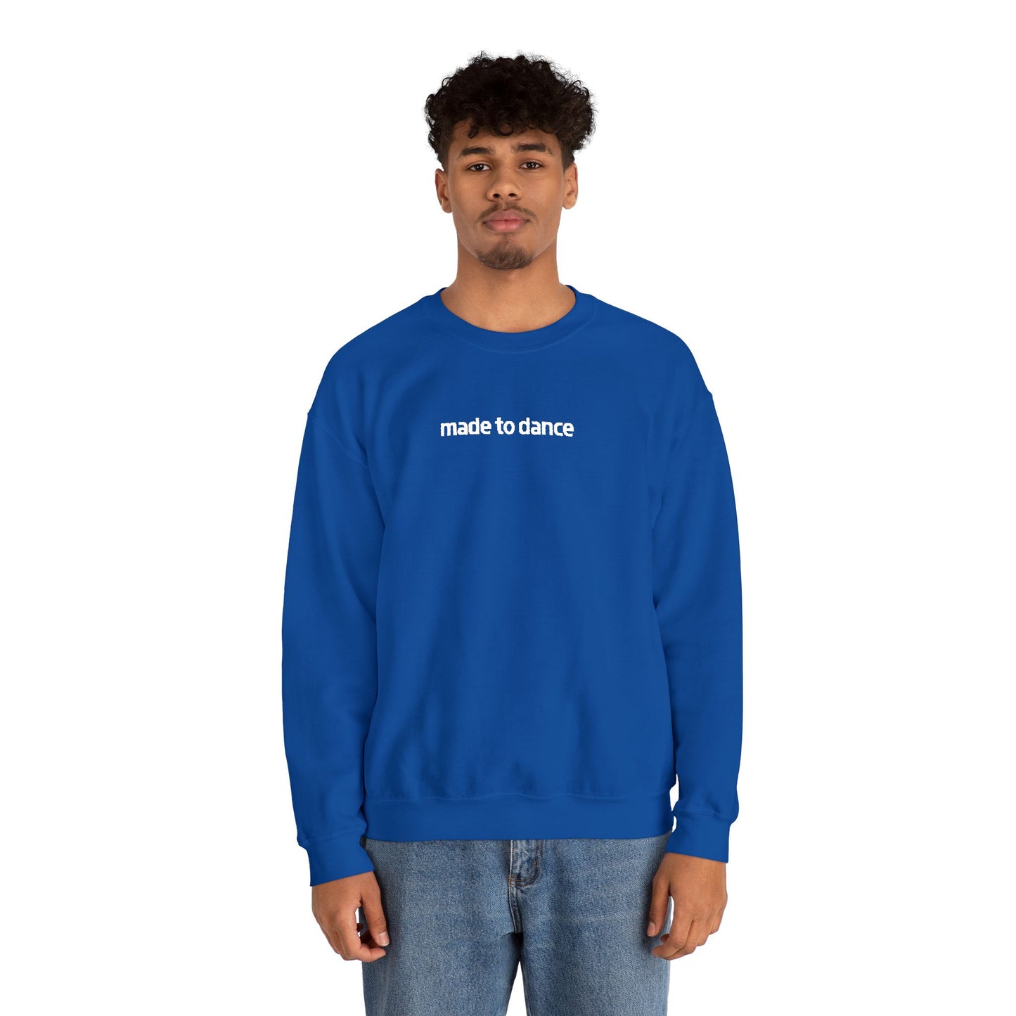 “Made to Dance" Unisex Heavy Blend™ Crewneck Sweatshirt – Embroidered Dance-Inspired Pullover for Adults & Kids