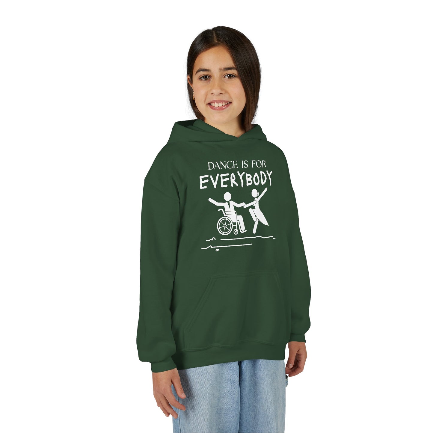“Dance Is for Everybody” Unisex Youth Hoodie – Inclusive Dance Hoodie for Kids & Teens, Personalized with Name or Studio