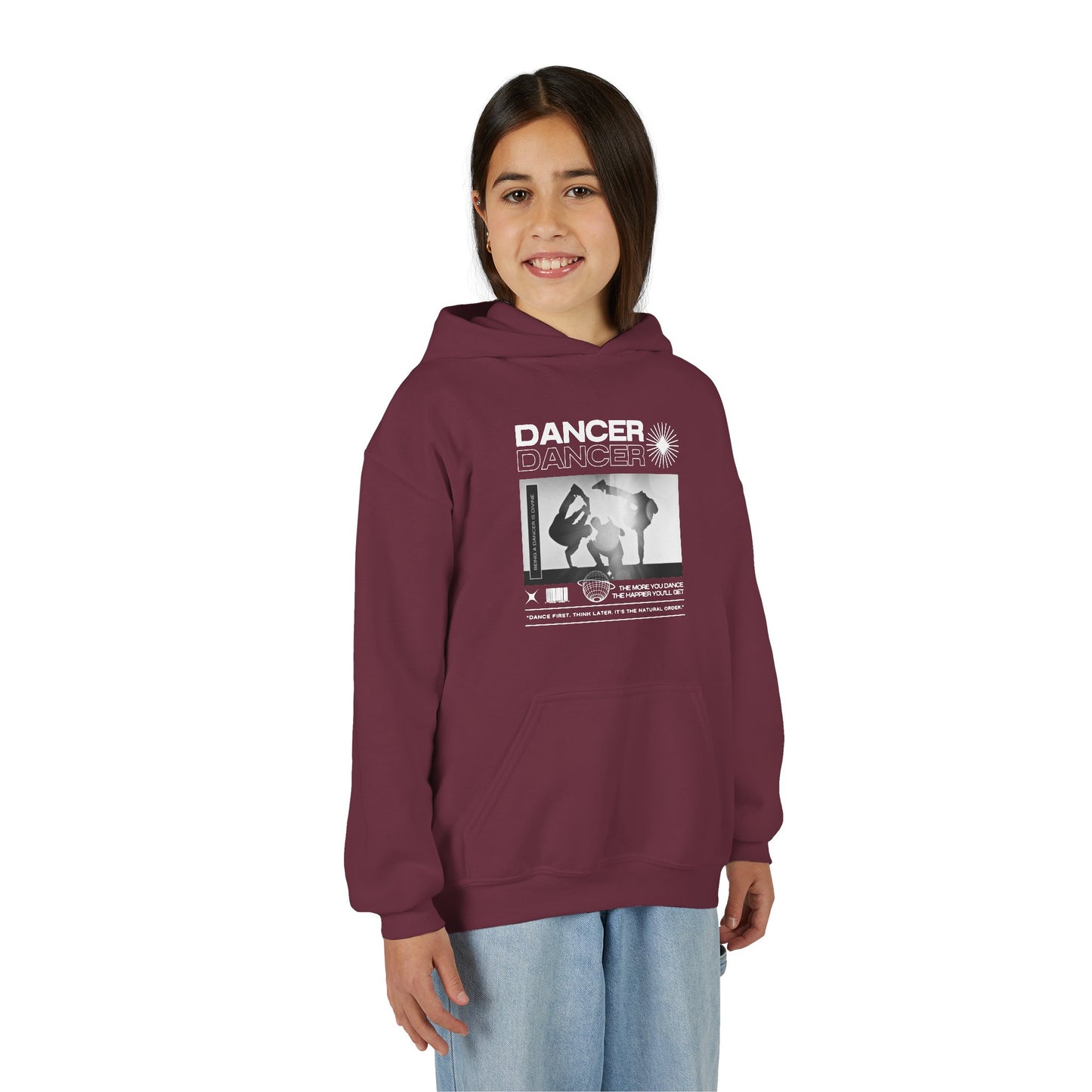 “Dancer” Breakdancer Streetwear Graphic | Unisex Youth Hoodie – Hip-Hop Dance Hoodie for Kids & Young Performers