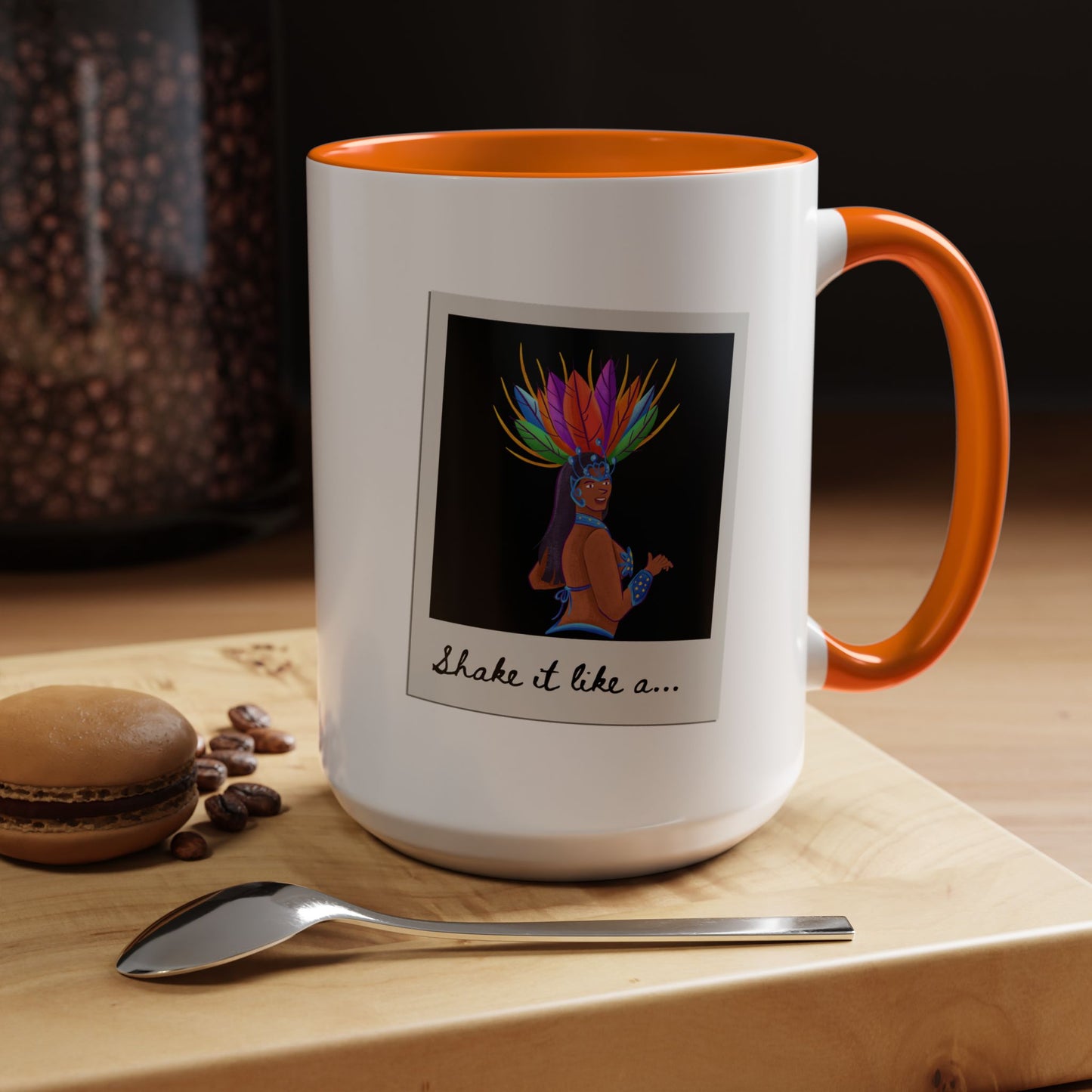 "Shake It Like a..." Accent Coffee Mug – Fun Dance Quote Ceramic Mug for Dancers and Music Lovers