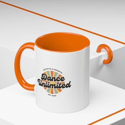 "Dance Unlimited – Potential & Growth" Accent Coffee Mug – Retro-Inspired Ceramic Mug for Dancers and Creative Dreamers