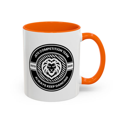 "Jeté Competition Team – Always Keep Dancing" Accent Coffee Mug – Collegiate Style Ceramic Mug for Dancers and Studio Teams
