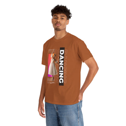 “Dancing” Streetwear-Inspired Female Dancer Unisex Heavy Cotton Tee – Urban Dance Graphic T-Shirt for Performers and Dance Lovers