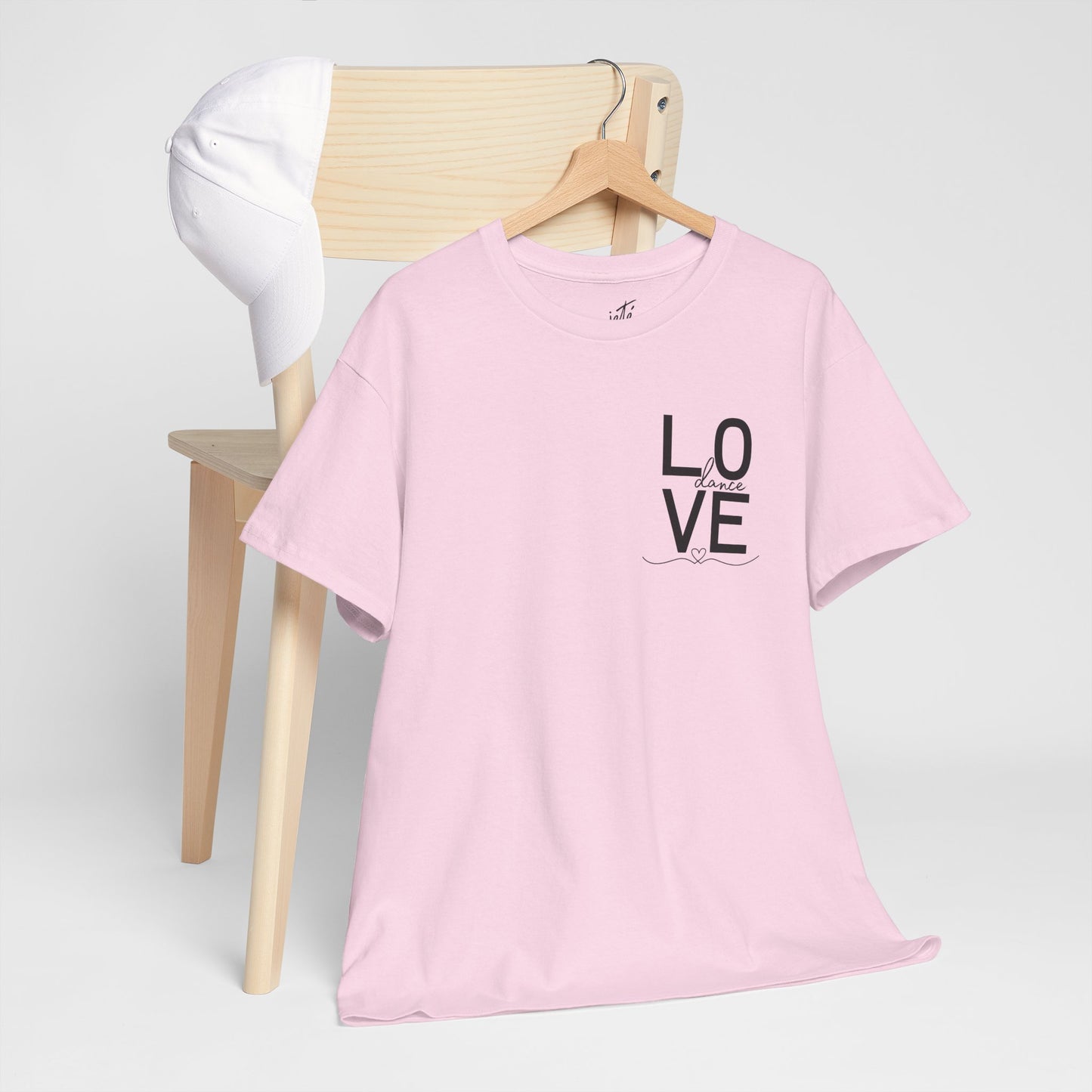 "LOVE Dance" Unisex Heavy Cotton Tee – Script Letter Graphic Dance Lover T-Shirt
