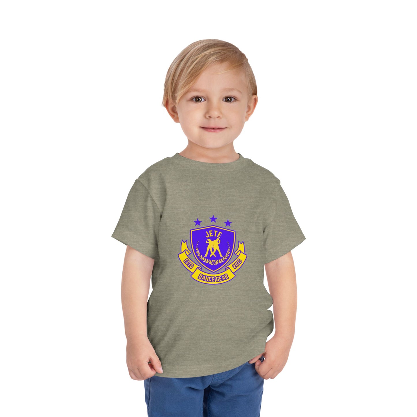 "Jeté Dance Gear" Toddler Dance T-Shirt – Collegiate-Inspired Dancer Graphic Short Sleeve Tee for Kids