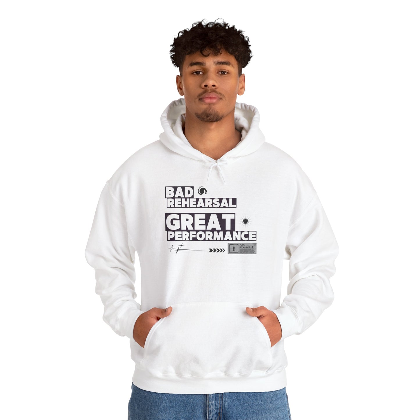 "Bad Rehearsal, Great Performance" Dance Hoodie – Unisex Heavy Blend™ Hooded Sweatshirt with Streetwear-Inspired Graphic for Performers
