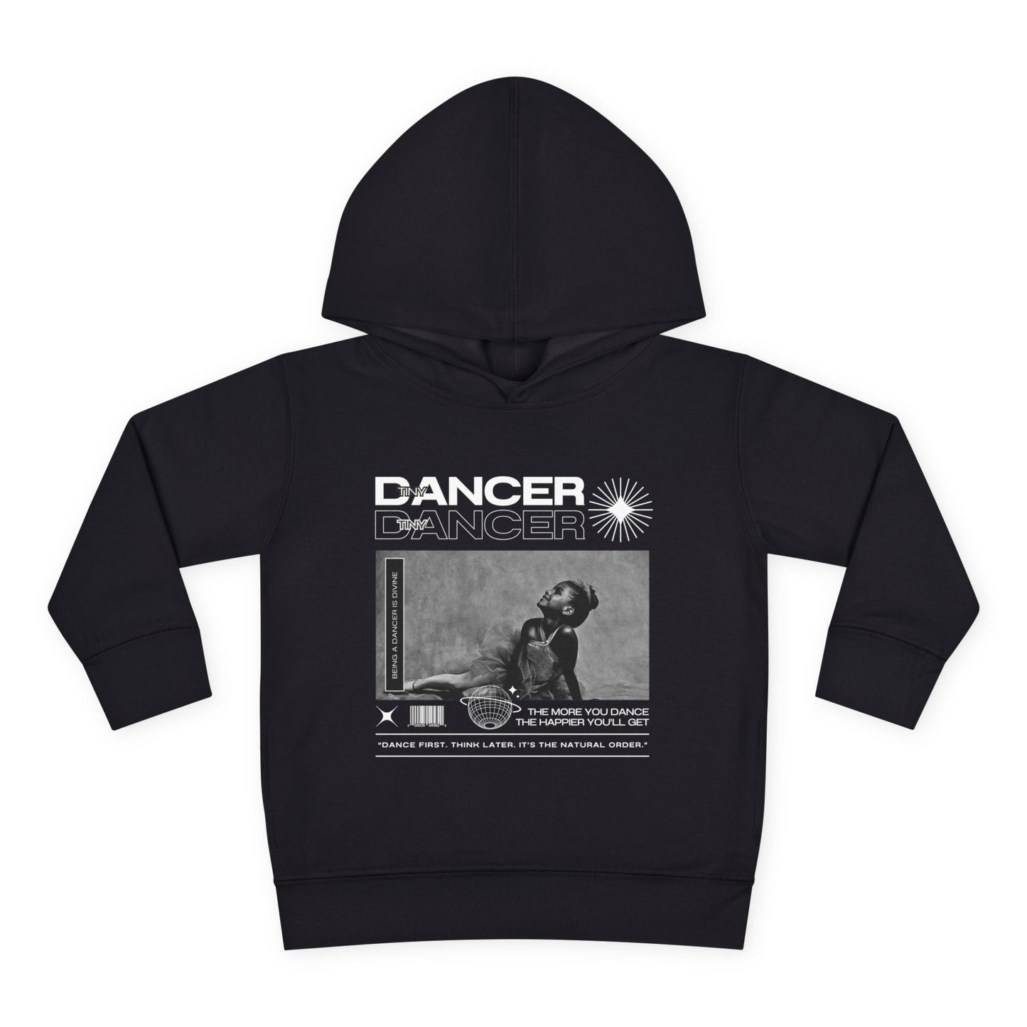 “Tiny Dancer” Toddler Pullover Hoodie – Streetwear-Inspired Ballet Dancer Graphic Sweatshirt for Kids