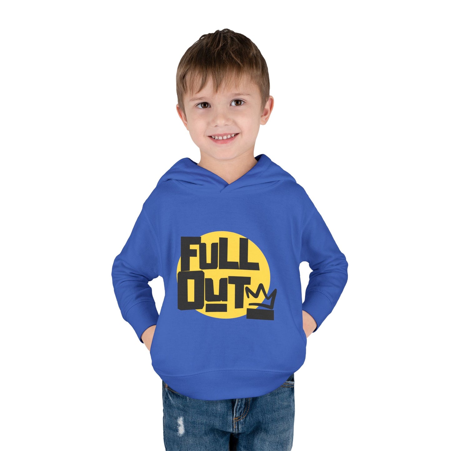 "Full Out" Toddler Pullover Hoodie – Bold Streetwear-Inspired Dance Graphic Fleece Sweatshirt for Kids