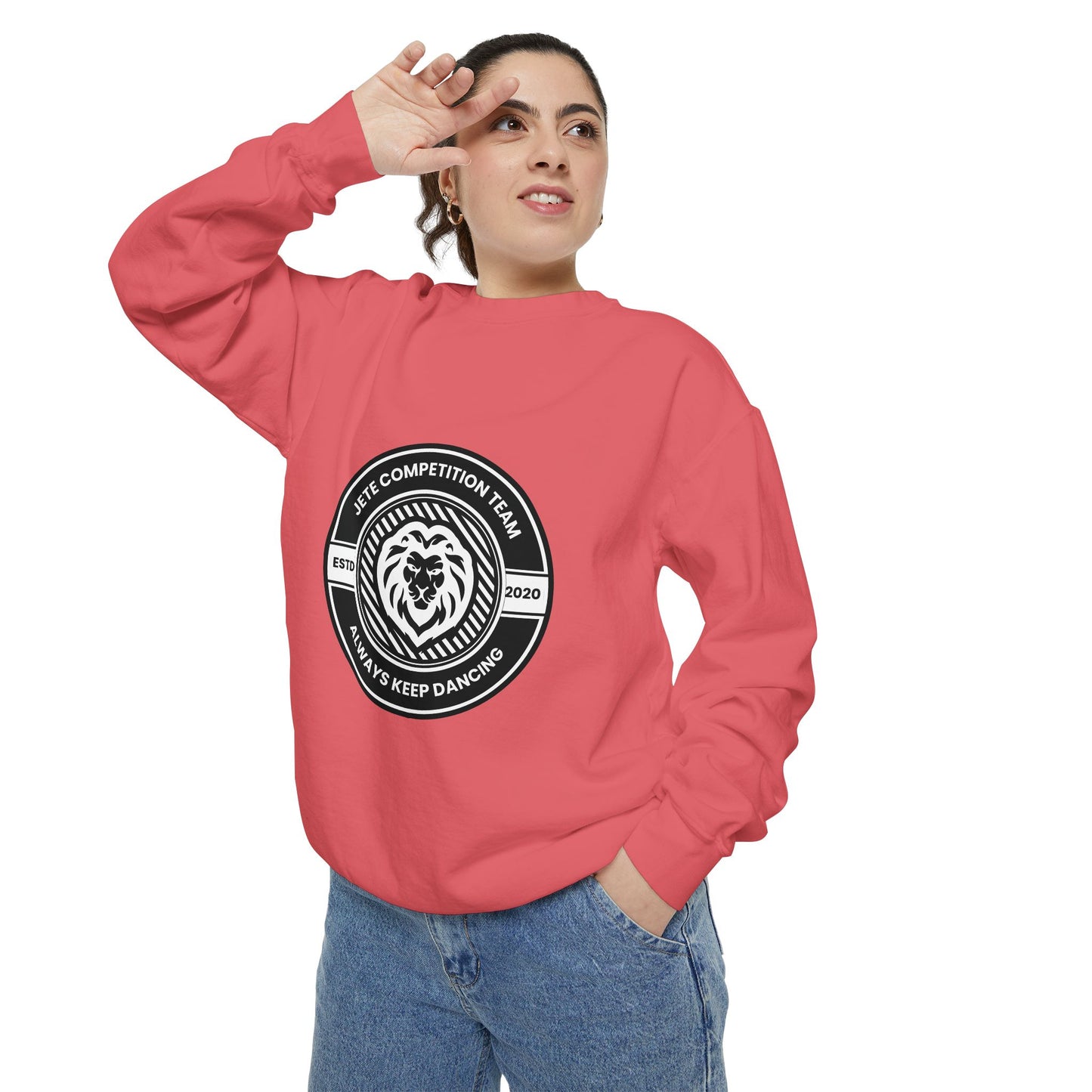 "Jeté Competition Team – Always Keep Dancing" Unisex Lightweight Crewneck Sweatshirt – Collegiate-Inspired Dance Team Pullover for Dancers & Studio Spirit Wear