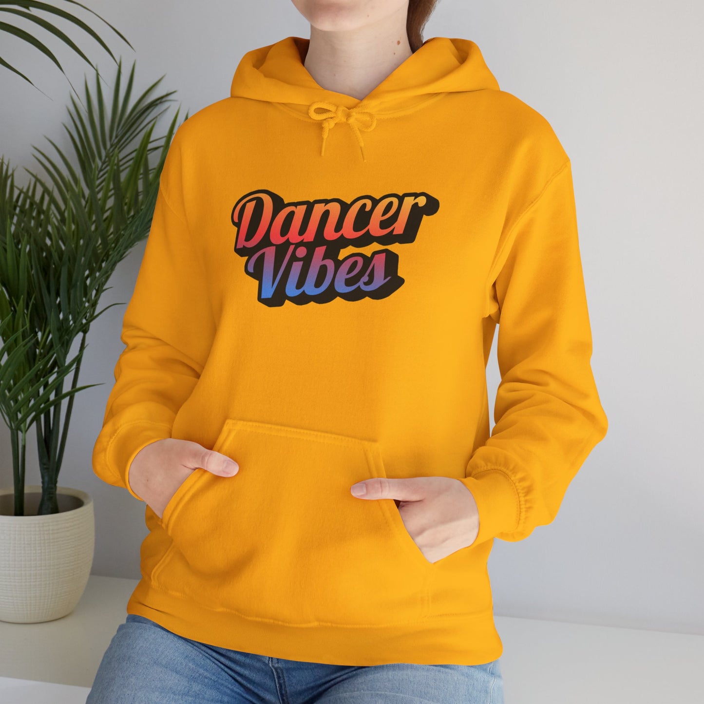 "Dancer Vibes" Unisex Hooded Sweatshirt – Colorful Retro Dance Graphic Hoodie for Dance Lovers
