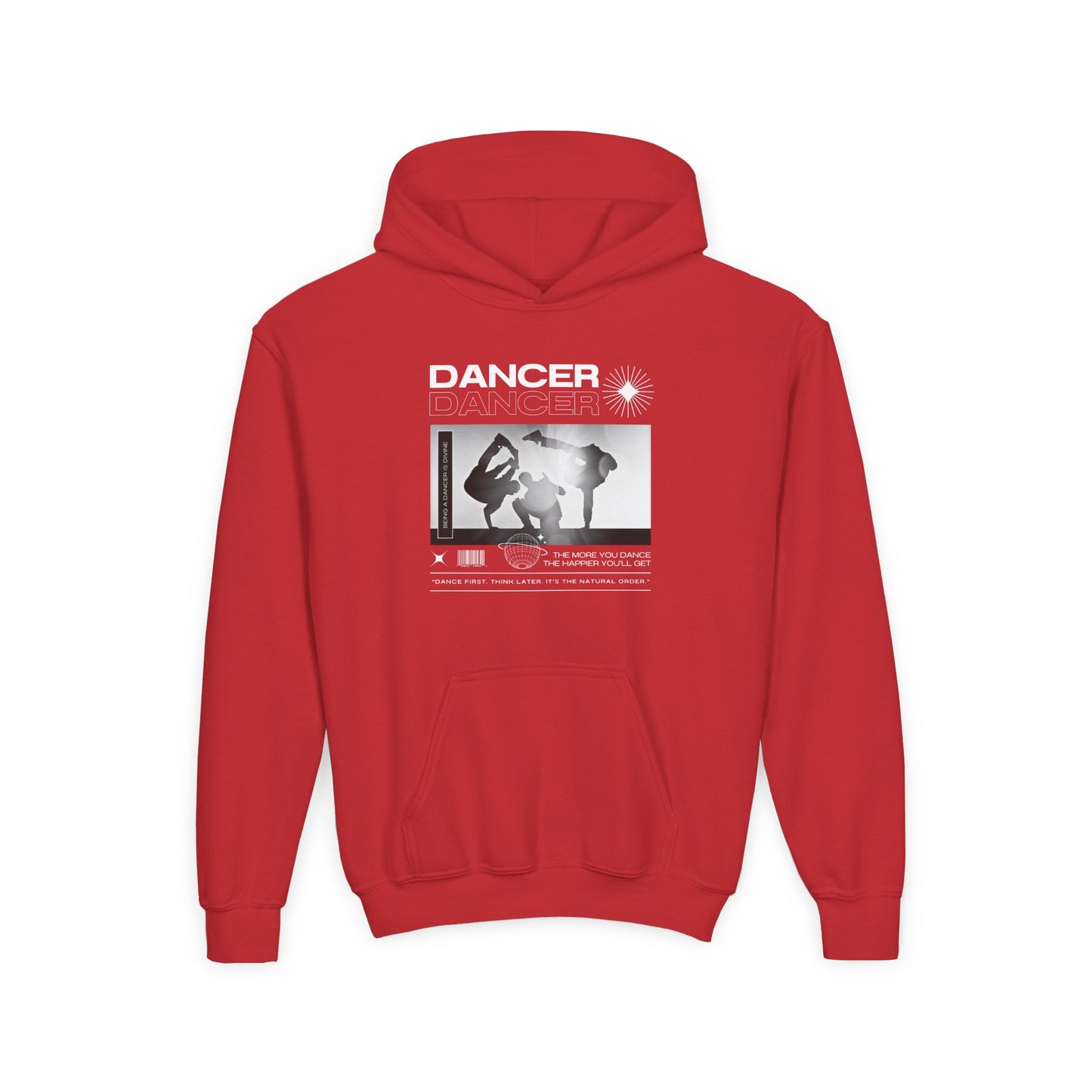 “Dancer” Breakdancer Streetwear Graphic | Unisex Youth Hoodie – Hip-Hop Dance Hoodie for Kids & Young Performers