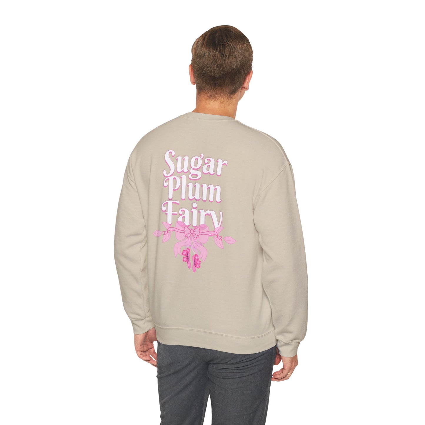 “Sugar Plum Fairy” Back Print ADULT Sweatshirt + “Nutcracker 2025” Front – Unisex Heavy Blend Crewneck | Ballet Holiday Dance Apparel