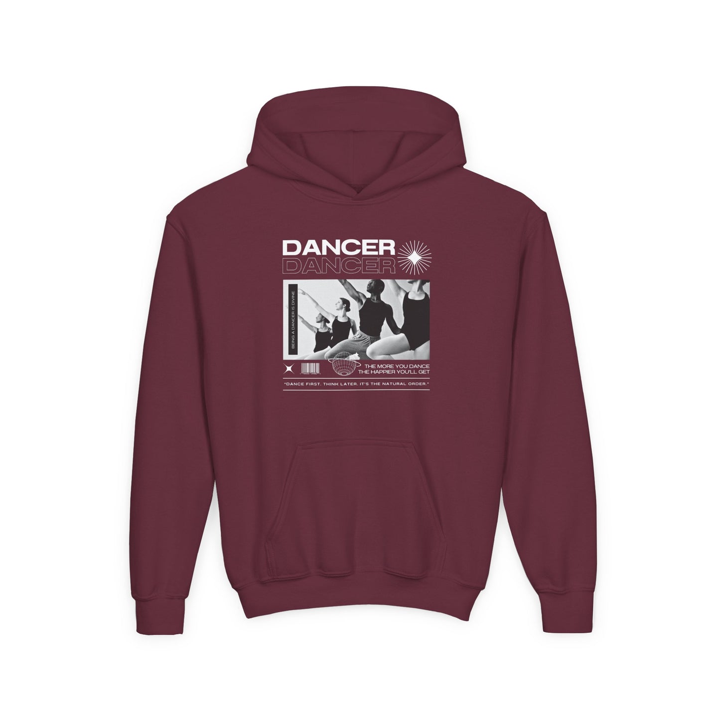 “Dancer” Young Ballet Dancers at the Barre Graphic | Unisex Youth Hoodie – Streetwear-Inspired Ballet Dance Hoodie for Kids & Aspiring Dancers