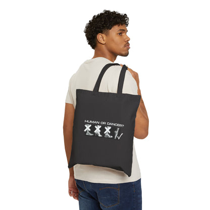 “Human or Dancer” Cotton Canvas Tote Bag with Cute X-Ray Ballet Feet Graphic – Personalized Dance Tote with Custom Name or Studio Option