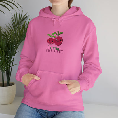 "Turnip the Beet" Unisex Hooded Sweatshirt – Funny Dance Pun Hoodie with Cute Veggie Graphic | Cozy Gift for Dancers & Foodie Fans