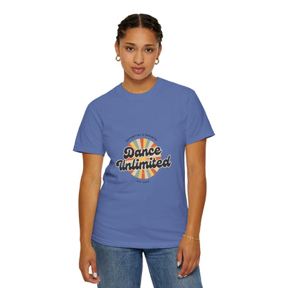 "Dance Unlimited, Potential & Growth" Unisex Garment-Dyed T-Shirt – Retro-Inspired Dance Motivation Graphic Tee – Inspirational Shirt for Dancers"