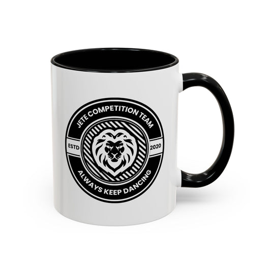 "Jeté Competition Team – Always Keep Dancing" Accent Coffee Mug – Collegiate Style Ceramic Mug for Dancers and Studio Teams