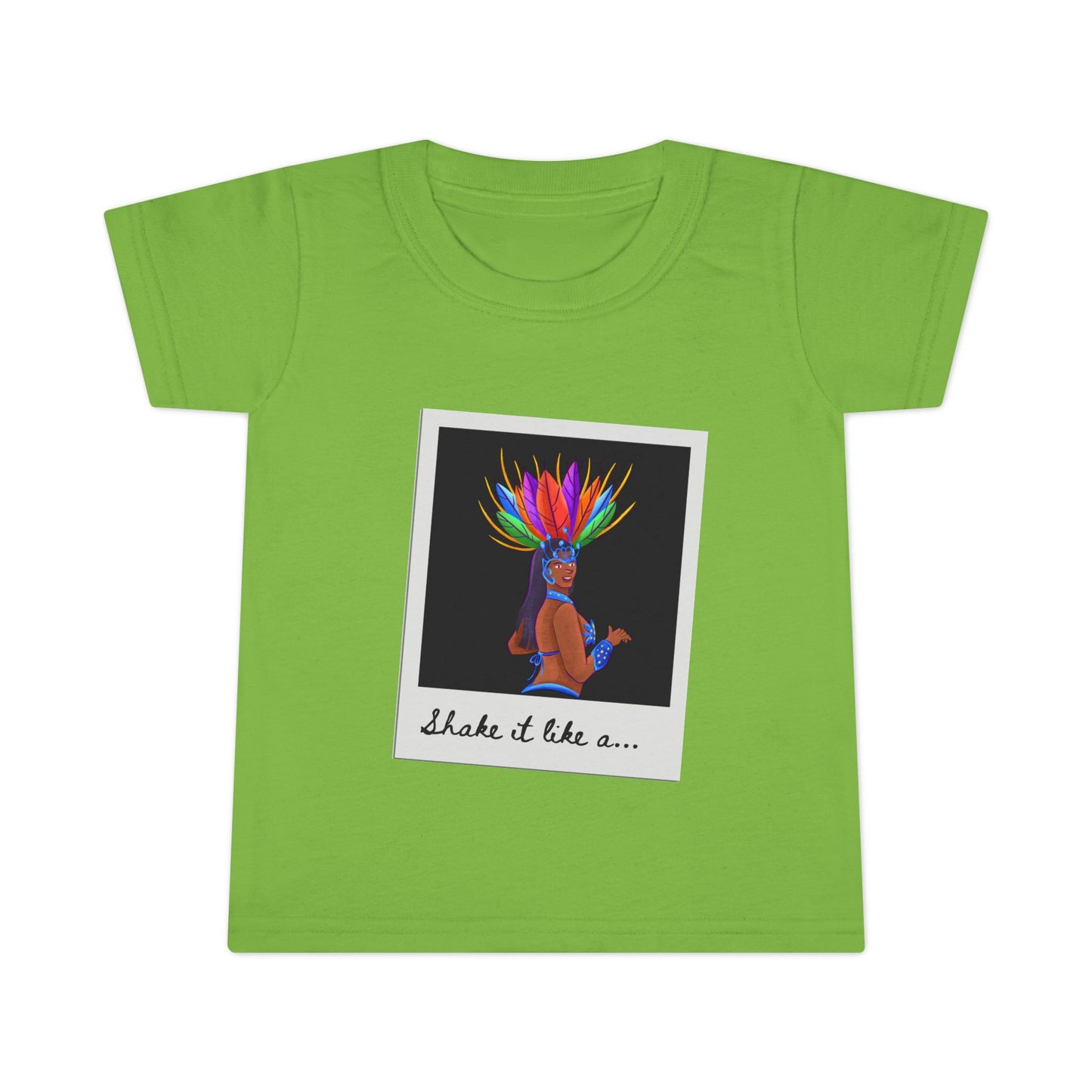 "Shake It Like a..." Toddler Dance T-Shirt – Carnival-Inspired Samba Dancer Graphic Short Sleeve Tee for Kids